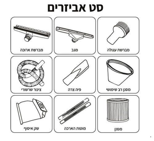 שואב אבק 80 ליטר יבש/רטוב עם מערכת ניעור אבק T11812 טרגט TARGET
