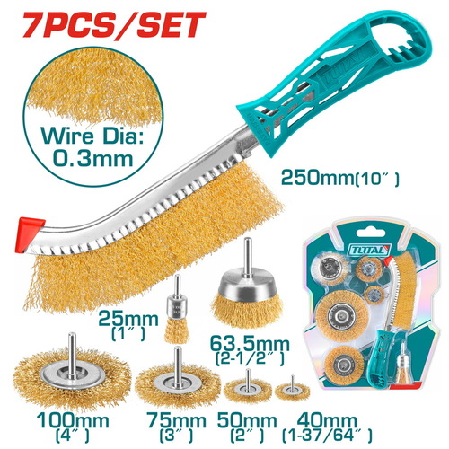 סט מברשות פלדה 7 חלקים TAC310071 TOTAL