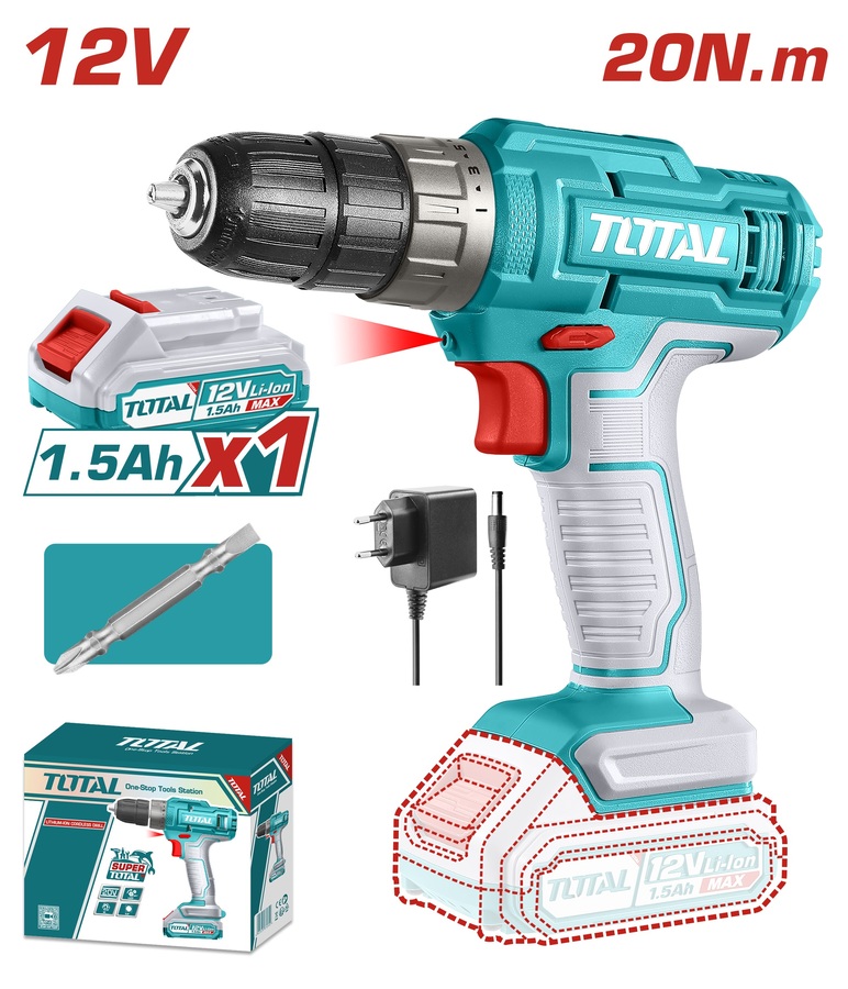 מקדחה נטענת 10 מ"מ 12V TDLI1218