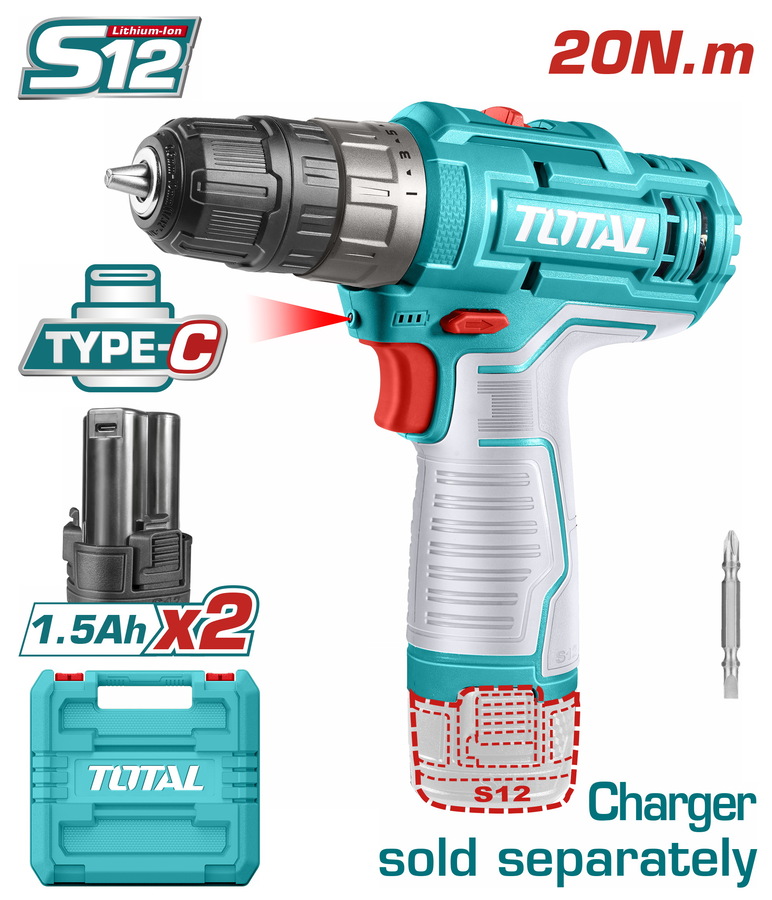מברגה פוטר כולל 2סוללות TYPE-C במזוודה
