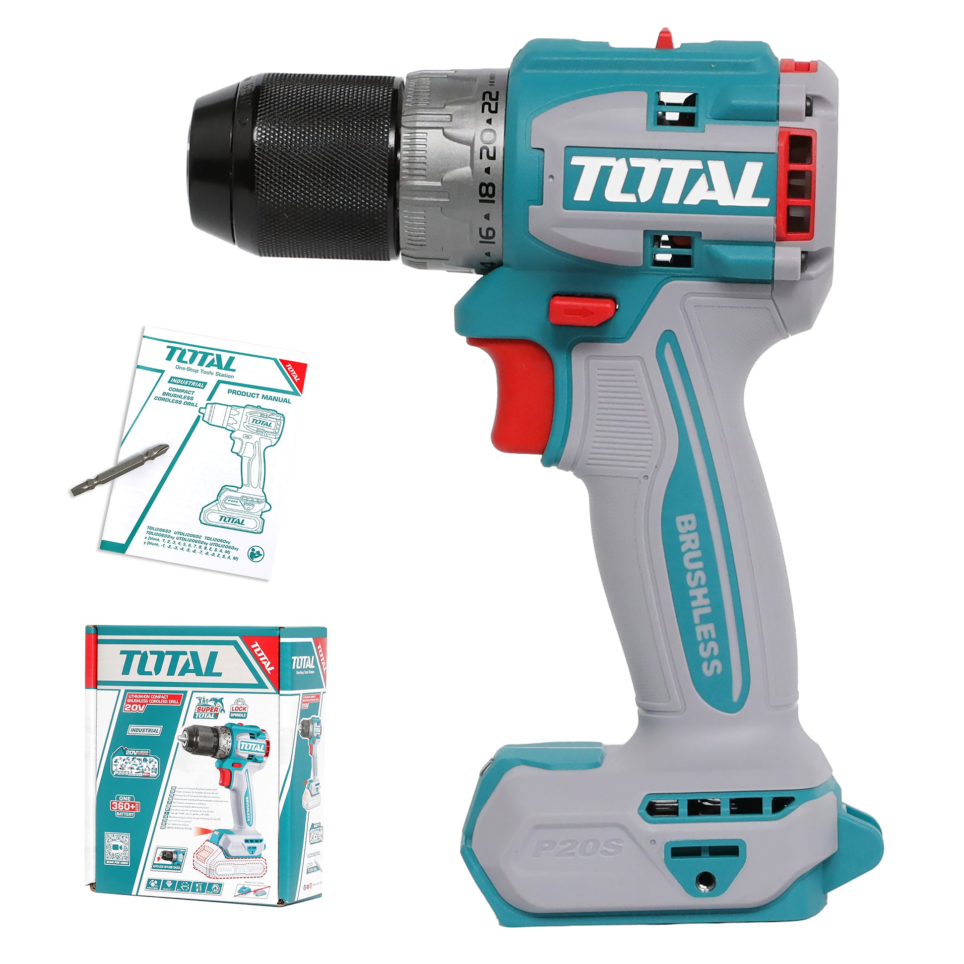 מקדחה נטענת 20V 60Nm TDLI20602 TOTAL