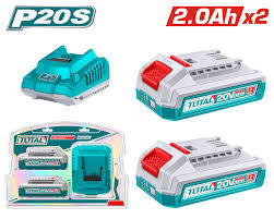 זוג סוללות 2 אמפר ומטען בבליסטר 20V