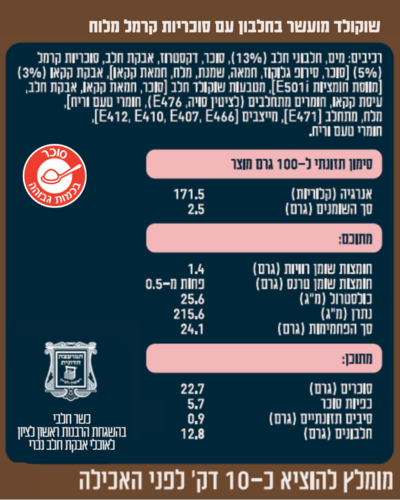 גלידת  חלבון - שוקולד ושבבי קרמל מלוח( 20 גרם חלבון)