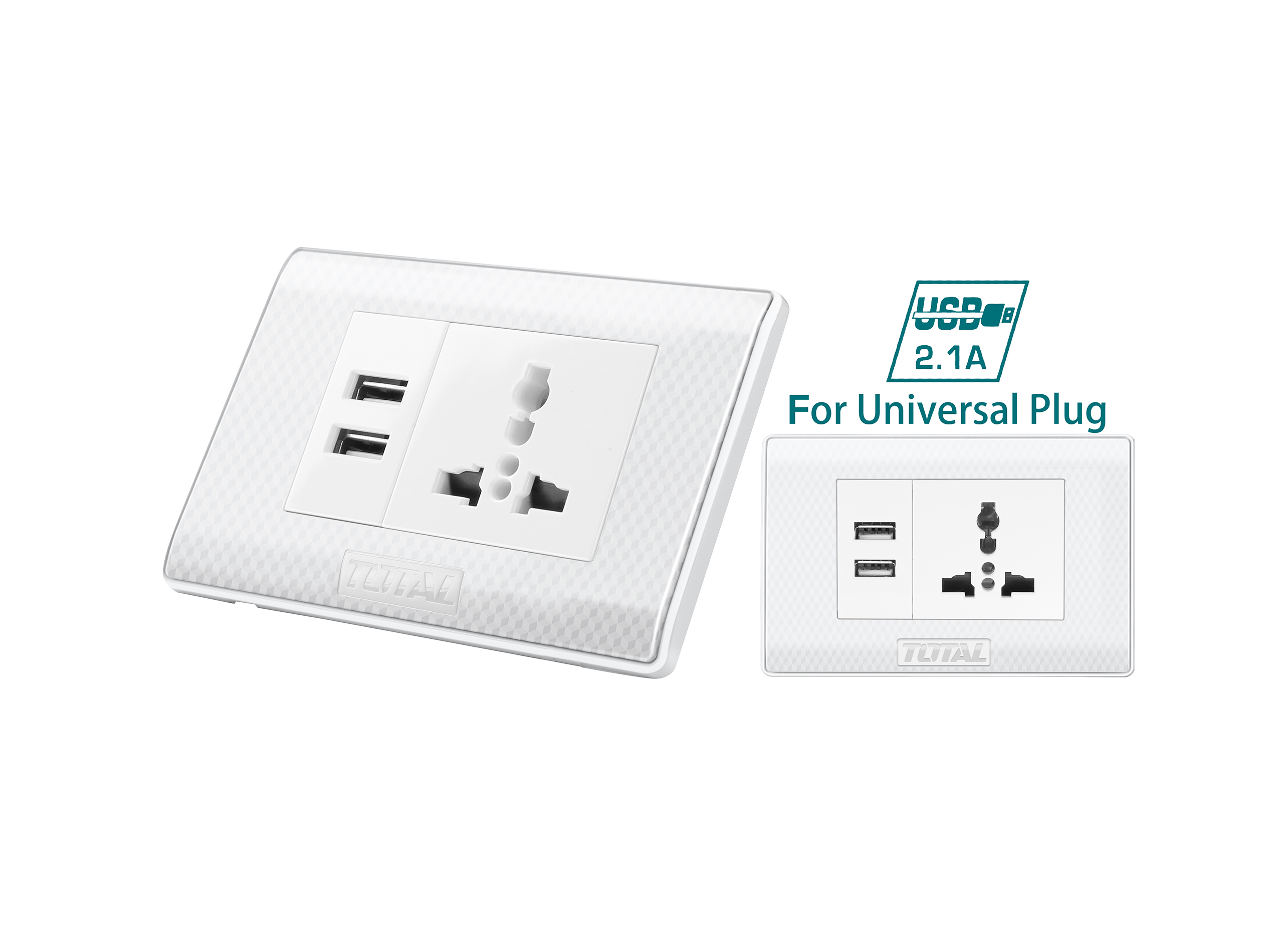 שקע אוניברסלי 16A 2 USB THESST181101US