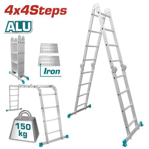 סולם אלומיניום 4×4 מ