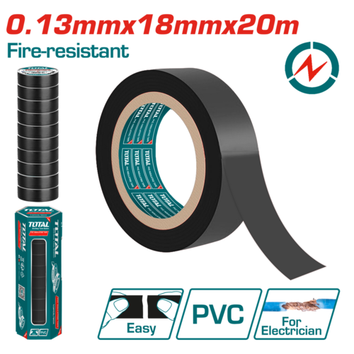 סרט בידוד PVC שחור 20 מ' THPET1109 TOTAL