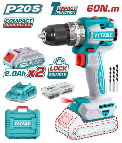מקדחה רוטטת 20V 2 סוללות TIDLI20602