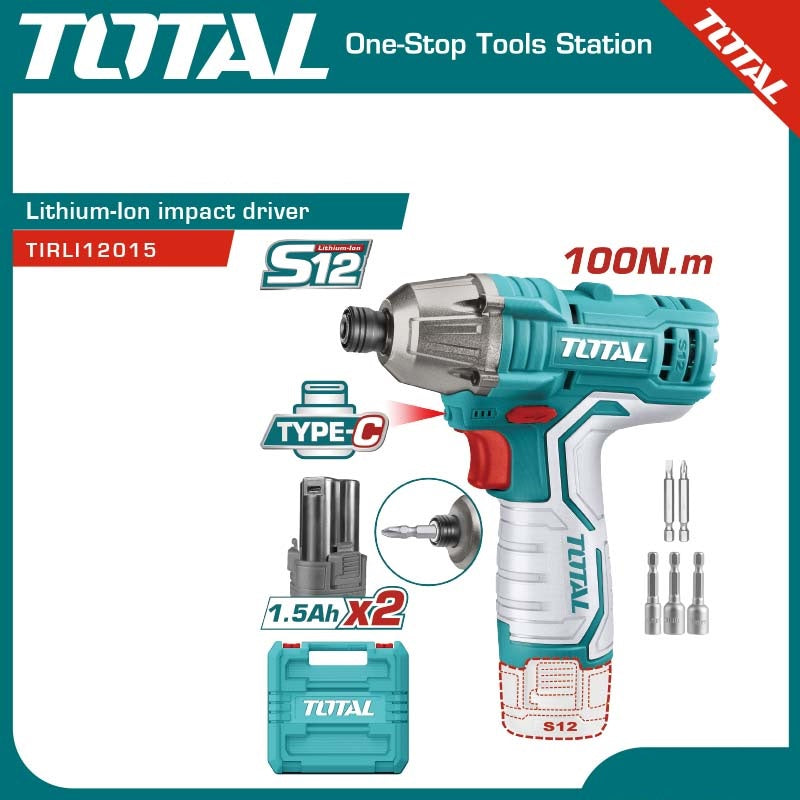 מברגה אימפקט כולל 2 סוללות tipe-c לא 12V