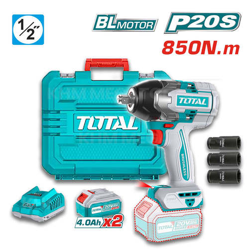 מפתח רטיטה בראשלס (850NM)+2סוללות 4 אמפר
