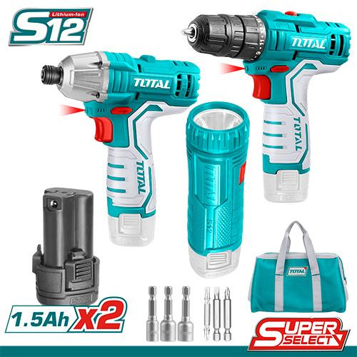 סט 2 מברגות+פנס+תיק ** חדש 12V TDLI12201