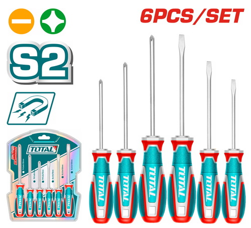 סט 6 מברגים S2 TKSDS0626 TOTAL
