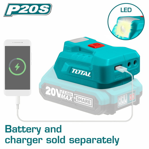 מתאם USB לסוללת 20V TUCLI2022 TOTAL