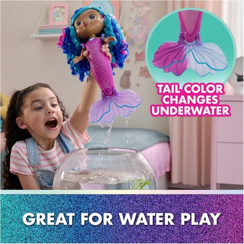בובת גבי בת הים אינטראקטיבית מאירה, שרה ועם זנב מחליף צבעים