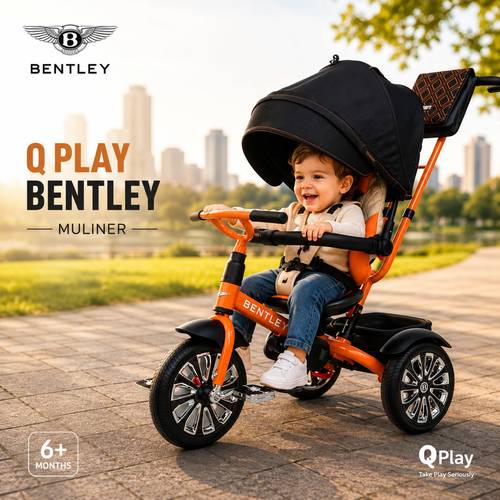 תלת אופן לתינוקות בנטלי מולינר QPLAY Bentley כתום 6 ב-1