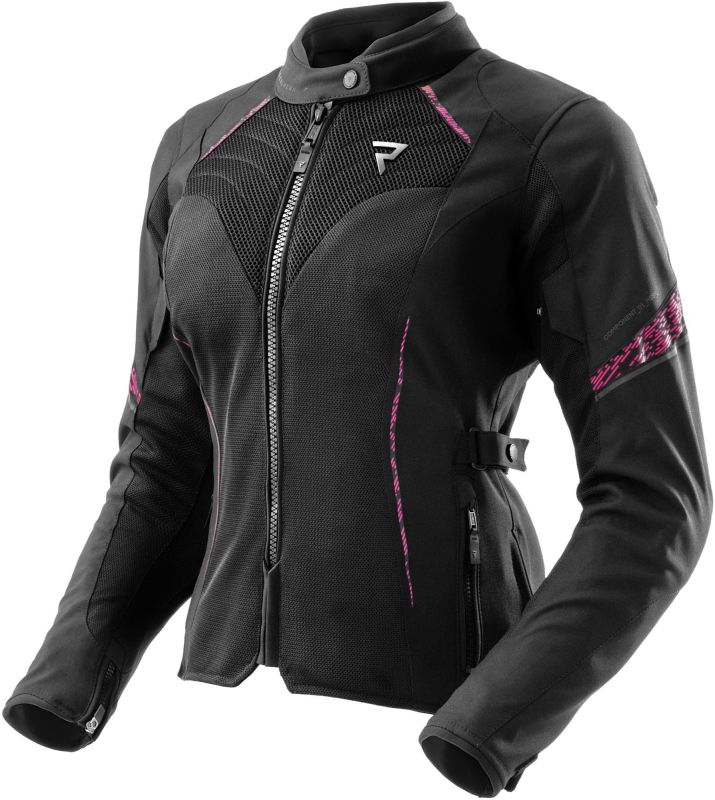 מעיל נשים רב עונתי רבל הורן שחור / ורוד - REBELHORN JAX LADY JACKET
