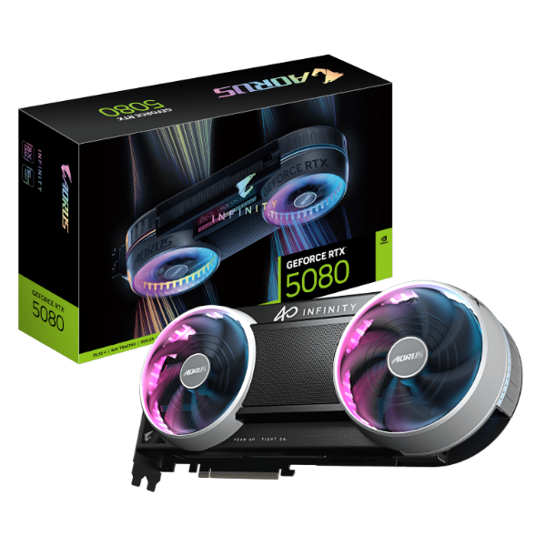 כרטיס מסך AORUS RTX 5080 INFINITY 16GB GDDR7 WINDFORCE HYPERBURST