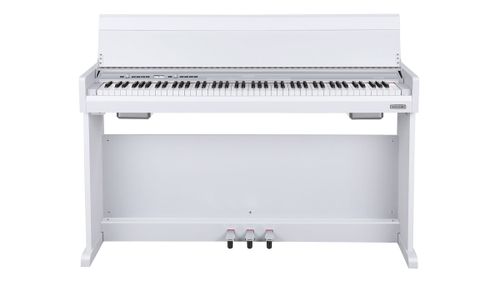 פסנתר חשמלי לבן עם סטנד ופדלים NUX NCK-330