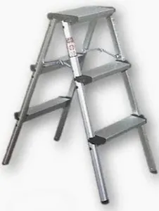 סולם שרפרף אלומיניום 3 שלבים גובה 73 ס