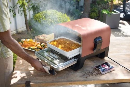 טאבון מעשנה חשמלי חיצוני 8 ב-1 OO103 WoodFire 2400W