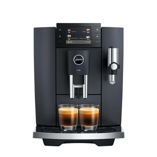 מכונת קפה יורה JURA E8 דור 4 Cosmic Black שחורה + 6 ק