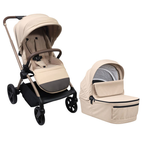 עגלה משולבת LEGACY PRO עם סל שכיבה מתקפל מבית BabySafe (בז')