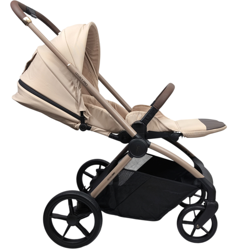 עגלה משולבת LEGACY PRO עם סל שכיבה מתקפל מבית BabySafe (בז')