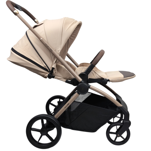 עגלה משולבת LEGACY PRO עם סל שכיבה מתקפל מבית BabySafe (בז')