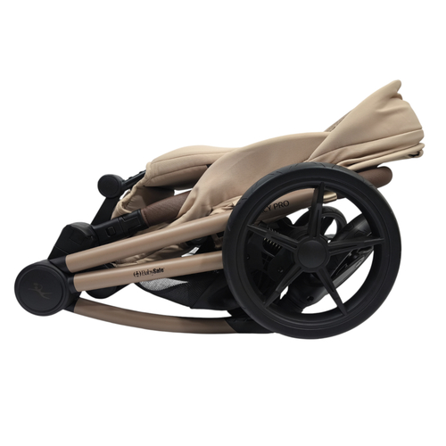 עגלה משולבת LEGACY PRO עם סל שכיבה מתקפל מבית BabySafe (בז')