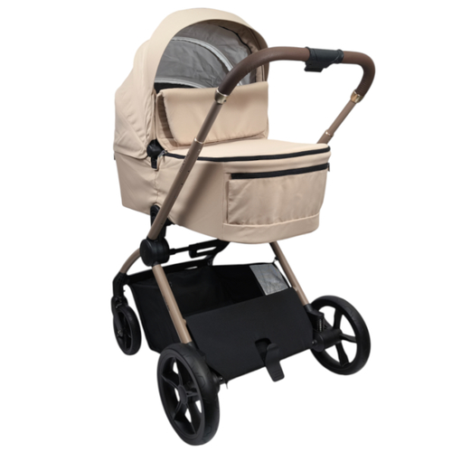 עגלה משולבת LEGACY PRO עם סל שכיבה מתקפל מבית BabySafe (בז')