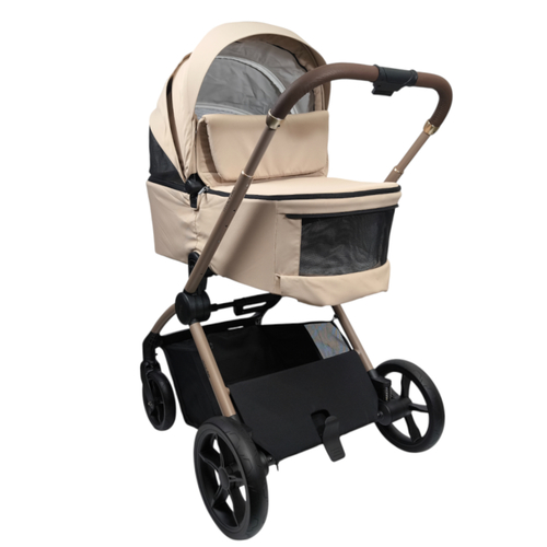 עגלה משולבת LEGACY PRO עם סל שכיבה מתקפל מבית BabySafe (בז')