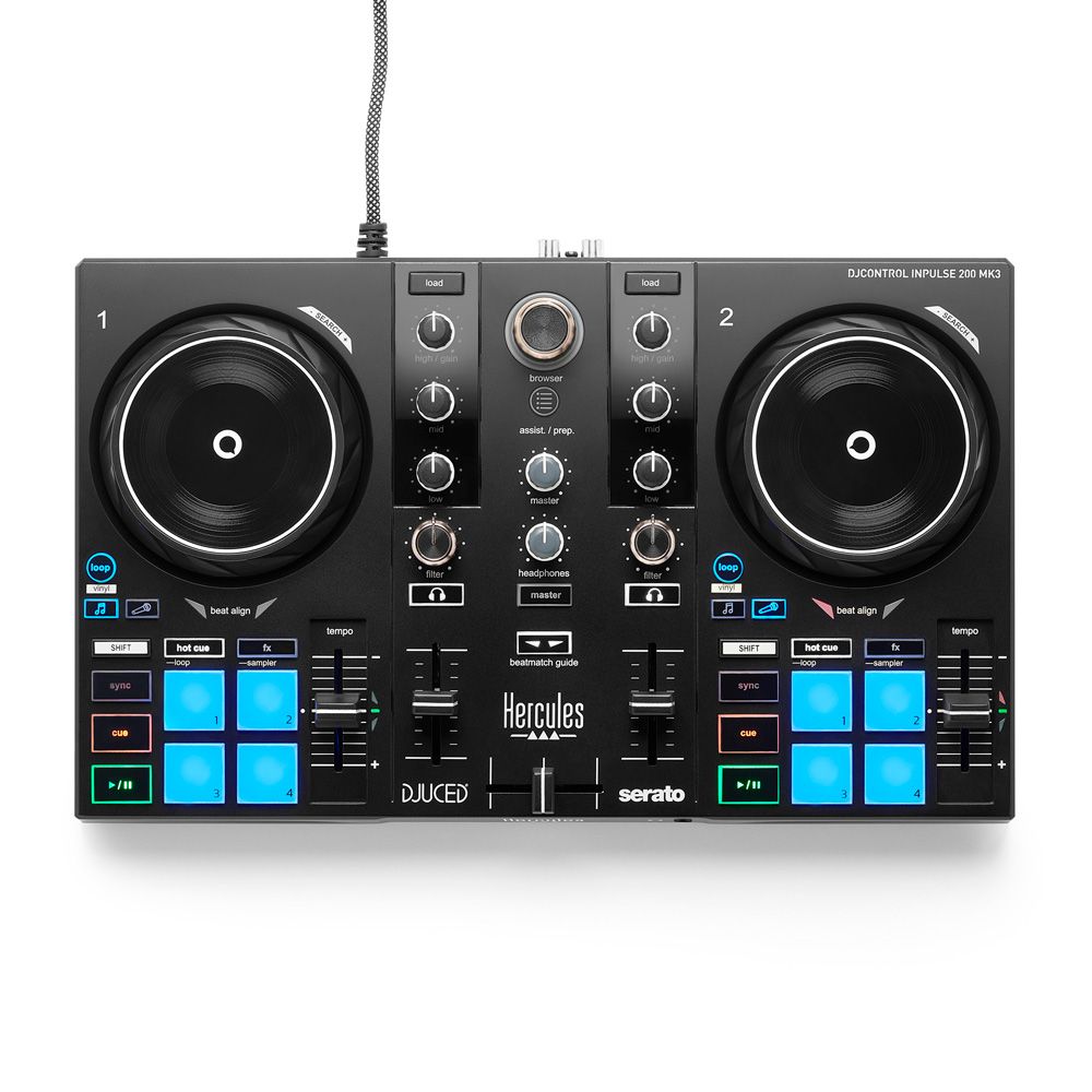 קונטרולר DJ למתחילים דגם  DJControl Inpulse 200 MK3 מבית Hercules