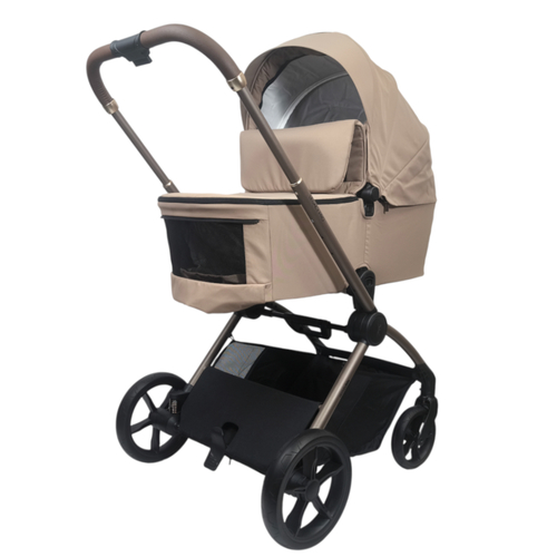 עגלה משולבת LEGACY PRO עם סל שכיבה מתקפל מבית BabySafe (חום)
