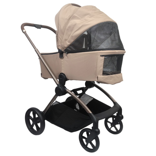 עגלה משולבת LEGACY PRO עם סל שכיבה מתקפל מבית BabySafe (חום)
