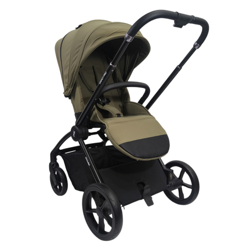 עגלה משולבת LEGACY PRO עם סל שכיבה מתקפל מבית BabySafe (ירוק)