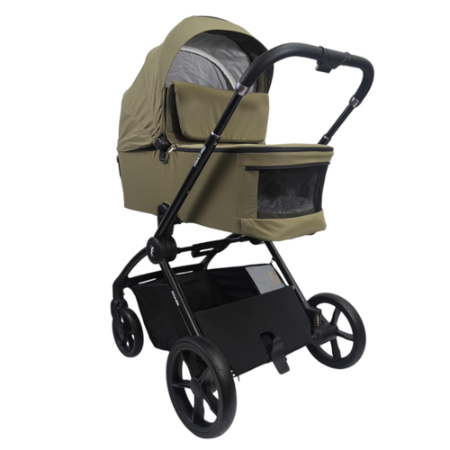 עגלה משולבת LEGACY PRO עם סל שכיבה מתקפל מבית BabySafe (ירוק)