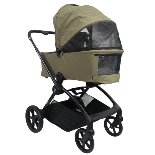 עגלה משולבת LEGACY PRO עם סל שכיבה מתקפל מבית BabySafe (ירוק)