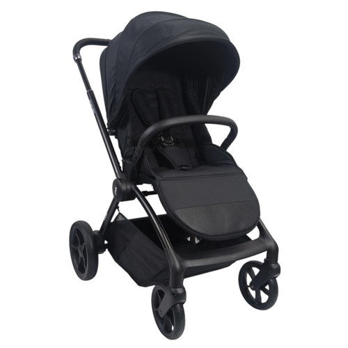 עגלה משולבת LEGACY PRO עם סל שכיבה מתקפל מבית BabySafe (שחור)