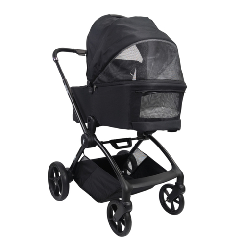 עגלה משולבת LEGACY PRO עם סל שכיבה מתקפל מבית BabySafe (שחור)