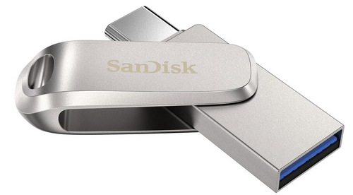זיכרון נייד SanDisk Ultra Dual Drive Luxe USB Type-C 128GB Silver