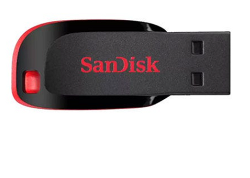 זיכרון נייד SanDisk Cruzer Blade USB 2.0 128GB Black Red