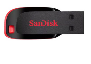 זיכרון נייד SanDisk Cruzer Blade USB 2.0 128GB Black Red