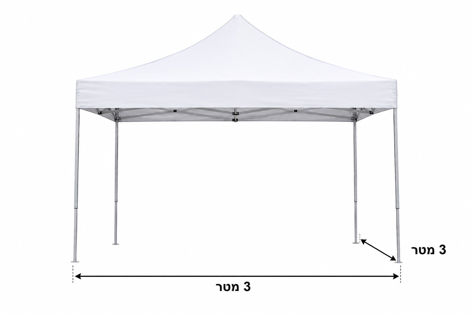 גזיבו מתקפל 3X3 כחול/לבן ממתכת M-25