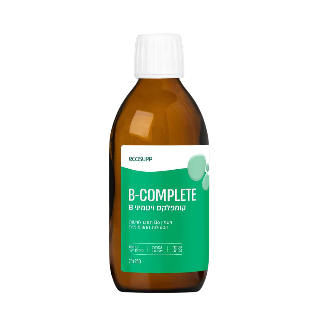 B COMPLETE - קומפלקס ויטמיני B נוזלי, 250 מ"ל, אקוסאפ