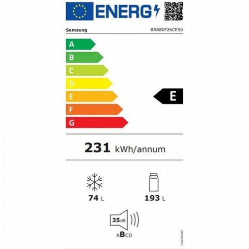 מקרר ‏מקפיא תחתון Samsung BRB80F26CE ‏267 ‏ליטר סמסונג