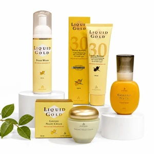 ערכה לטיפול סימני גיל ולעור מוצק סדרת הזהב LIQUD GOLD אנה לוטן - 4 מוצרים