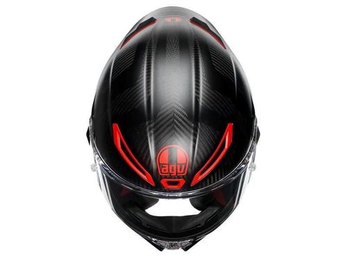 קסדה מלאה צבע שחור אדום מט דגם AGV PISTA GPRR INTREPIDO CARBON