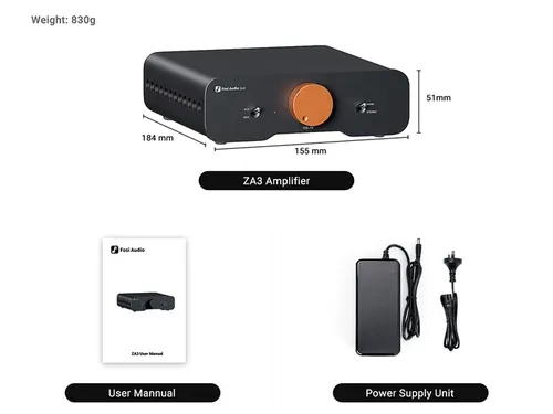 Fosi Audio ZA3 - מגבר סטריאו מאוזן עם ספק כוח 48V