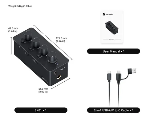 Fosi Audio SK01 - מגבר אוזניות ואקולייזר שולחני