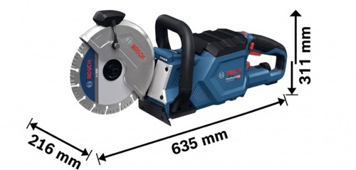מסור עגול נטען לבטון BOSCH GCS 18V-230 - גוף בלבד