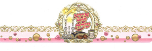 כתר אמא של שבת ורוד בעיטור נצנץ זהב